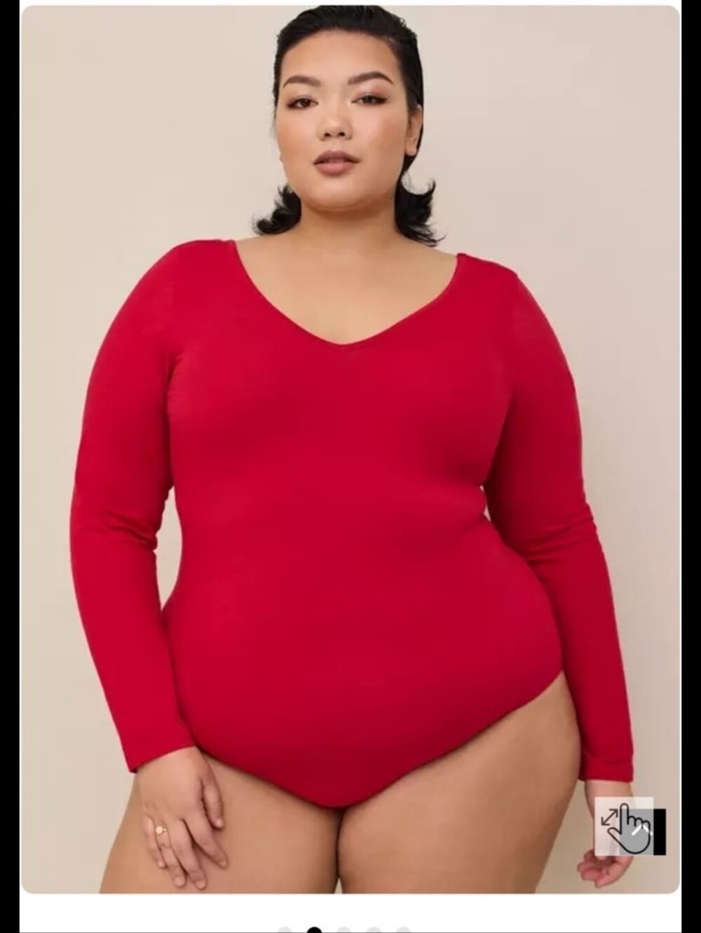 Torrid Red V-Neck Long Sleeve Bodysuit 2x